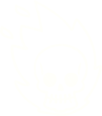 Alevli Kafatası Tebeşiri Bir insan tarafından çizilmiş