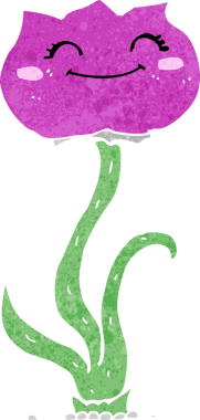 Bir insan tarafından çizilmiş karikatür çiçeği