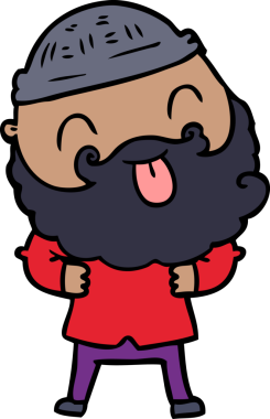 Bir insan tarafından çizilmiş sakallı bir adam.