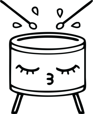 Bir insan tarafından çizilmiş davul çizimi