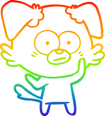 gökkuşağı gradyan çizimi bir insan tarafından çizilmiş sinirli bir köpek çizgi filmi