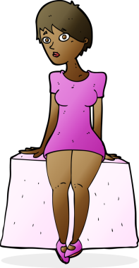 Çizgi film meraklısı kadın bir insan tarafından çizilmiş.