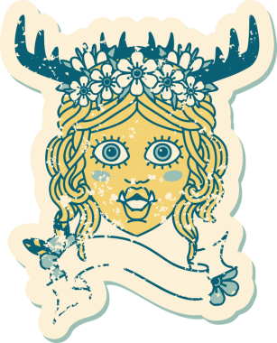 Retro Dövme Biçimli Ork karakteri bir insan tarafından çizilmiş