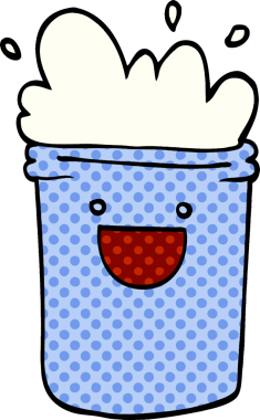 Bir insan tarafından çizilmiş mutlu içecekler.