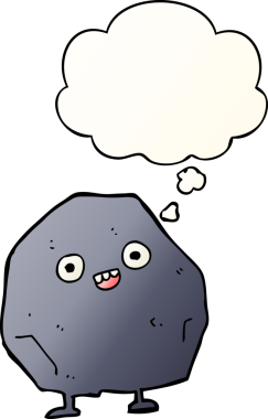 Düşünce baloncuklu karikatür bir insan tarafından çizilmiş.