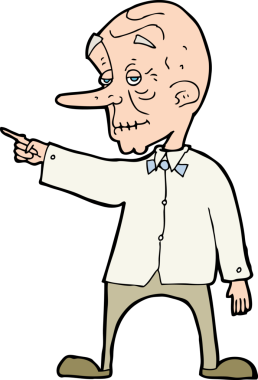 Bir insan tarafından çizilmiş yaşlı adam çizgi filmi