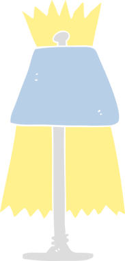 Bir insan tarafından çizilen lambanın düz renk çizimi