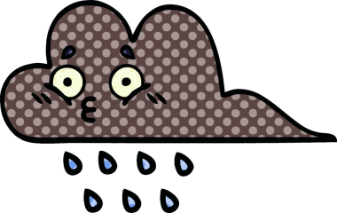 Bir insan tarafından çizilmiş fırtına yağmuru bulutu çizgi filmi.