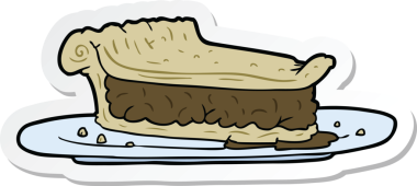 Bir insan tarafından çizilmiş karikatür etli böreğin çıkartması.