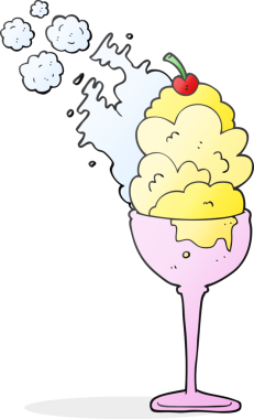 Bir insan tarafından çizilmiş soğuk dondurma karikatürü.