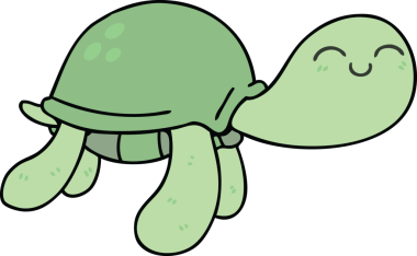 Bir insan tarafından çizilmiş garip bir karikatür kaplumbağa.