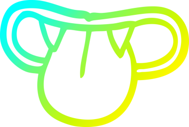 Bir insan tarafından çizilen vampir ağzının soğuk gradyan çizgisi.