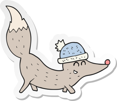 Bir insan tarafından çizilmiş küçük bir kurdun çıkartması.