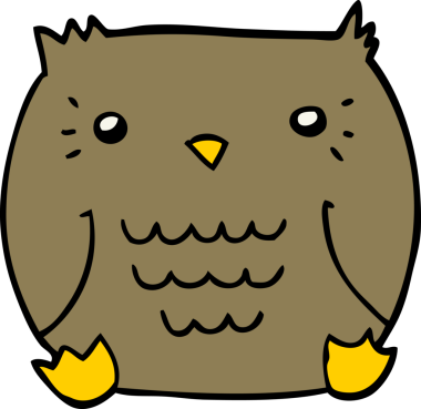 bir insan tarafından çizilmiş bir baykuş.