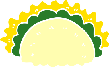 Bir insan tarafından çizilmiş sağlıklı taco.