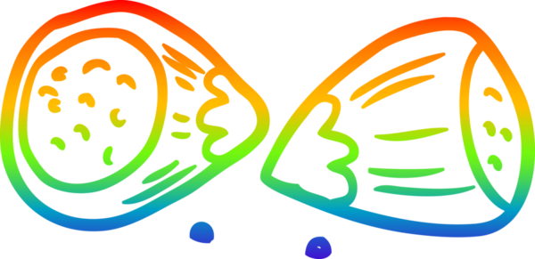 gökkuşağı gradyan çizgisi bir insan tarafından çizilmiş fındık