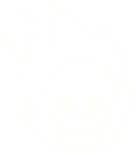 Alevli Kafatası Tebeşiri Bir insan tarafından çizilmiş