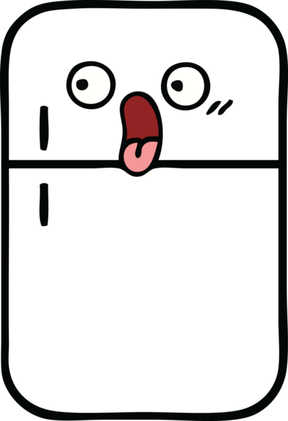 Bir insan tarafından çizilmiş buz dolabı karikatürü.