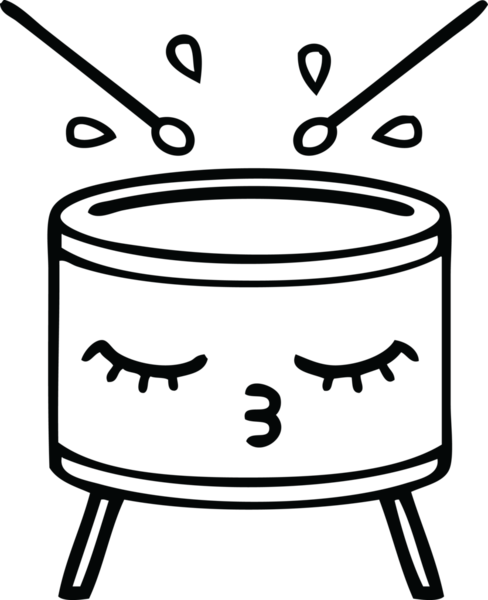 Bir insan tarafından çizilmiş davul çizimi