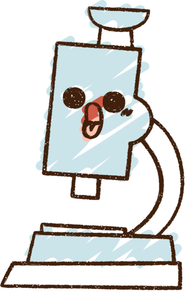 Bir insan tarafından çizilmiş mikroskop Tebeşiri