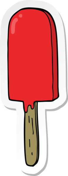 Bir insan tarafından çizilmiş bir lolipopun çıkartması.