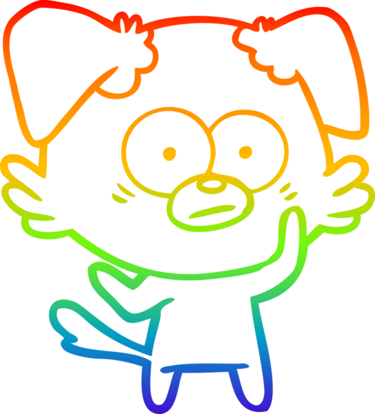 gökkuşağı gradyan çizimi bir insan tarafından çizilmiş sinirli bir köpek çizgi filmi