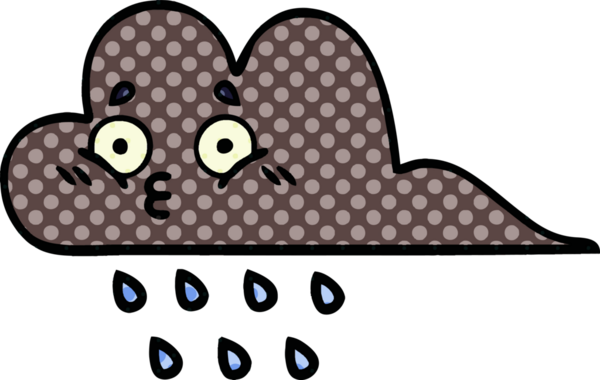 Bir insan tarafından çizilmiş fırtına yağmuru bulutu çizgi filmi.