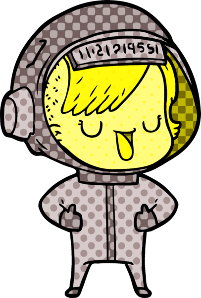 Bir insan tarafından çizilmiş astronot kadın.