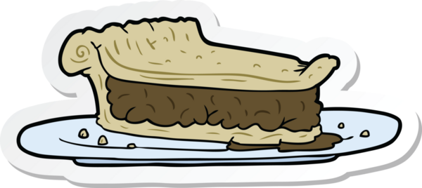 Bir insan tarafından çizilmiş karikatür etli böreğin çıkartması.