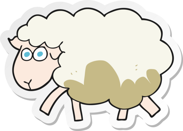 Bir insan tarafından çizilmiş çamurlu bir koyunun çıkartması.