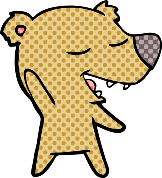 Bir insan tarafından çizilmiş çizgi film ayısı.