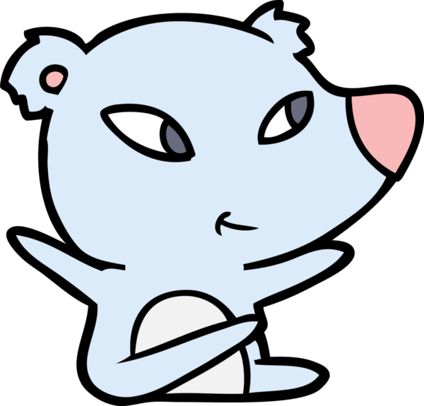 Bir insan tarafından çizilmiş sevimli çizgi film ayısı.