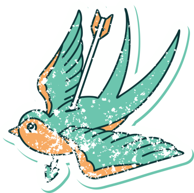 Bir insan tarafından çizilmiş bir kırlangıcın sembolik dövmesi.