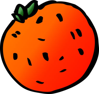 Bir insan tarafından çizilmiş organik portakal karalaması.