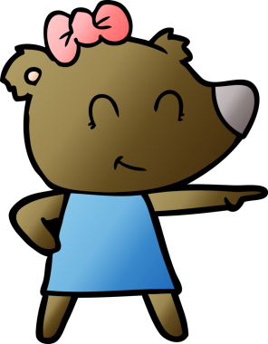 Bir insan tarafından çizilmiş dişi ayı çizgi filmi.