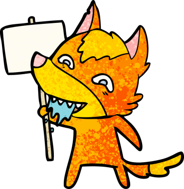 Bir insan tarafından çizilmiş tilki çizgi film karakteri