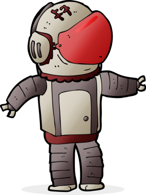 Bir insan tarafından çizilmiş bir astronot.