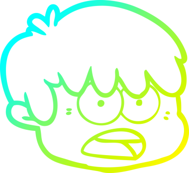 Bir insan tarafından çizilmiş bir çizgi film erkek yüzü çizimi.