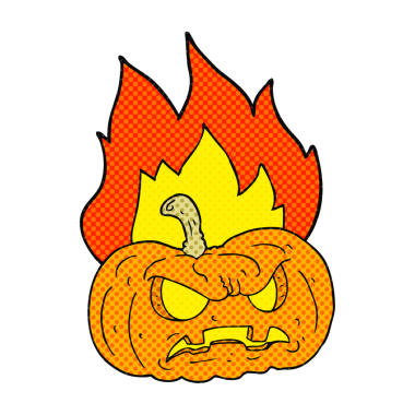 Bir insan tarafından çizilmiş cadılar bayramı balkabağı çizgi filmi.