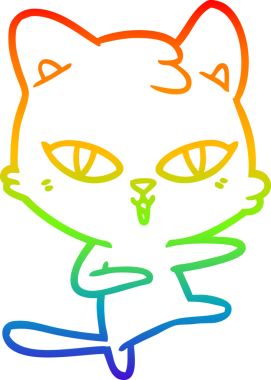 gökkuşağı gradyanı çizimi bir insan tarafından çizilmiş çizgi film kedisi