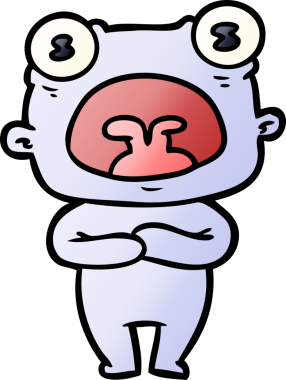 Bir insan tarafından çizilmiş garip uzaylı çizgi filmi.