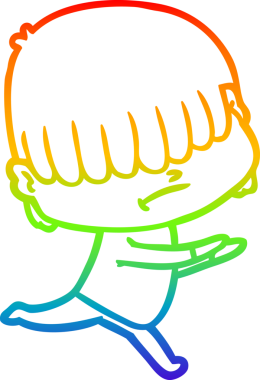 Bir insan tarafından çizilmiş dağınık saçlı bir çizgi film çocuğunun çizimi.