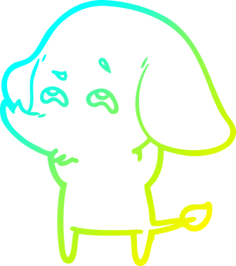 Bir insanın çizdiği karikatür fili çizimi.