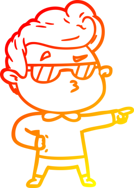 Bir insan tarafından çizilen karikatür karikatürünün sıcak çizgi çizimi.