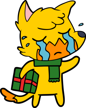 Bir insan tarafından çizilmiş tilki çizgi film karakteri.