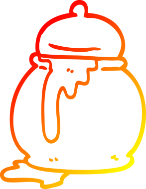 Bir insan tarafından çizilmiş bir bal küpünün sıcak çizgi çizimi