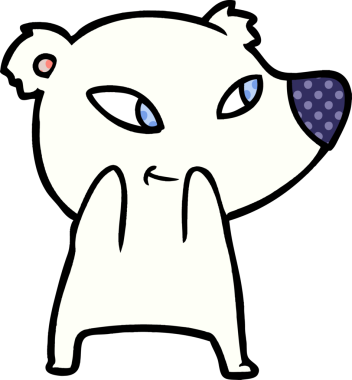 Bir insan tarafından çizilmiş kutup ayısı karikatürü