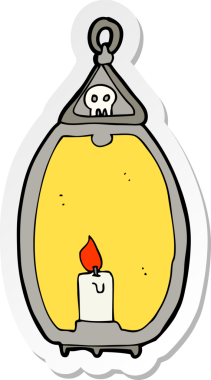 Bir insan tarafından çizilmiş garip bir fenerin çıkartması.