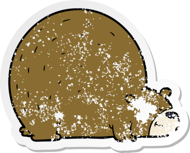 Bir insan tarafından çizilmiş karikatür ayısının sıkıntılı çıkartması.