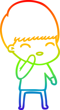 gökkuşağı gradyanı çizimi bir insan tarafından çizilmiş mutlu bir çizgi film çocuğu